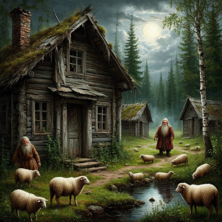 Образы персонажей фольклора Коми от нейросети